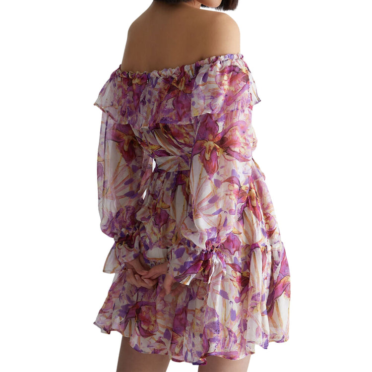 Abito Donna con balze e motivo floreale