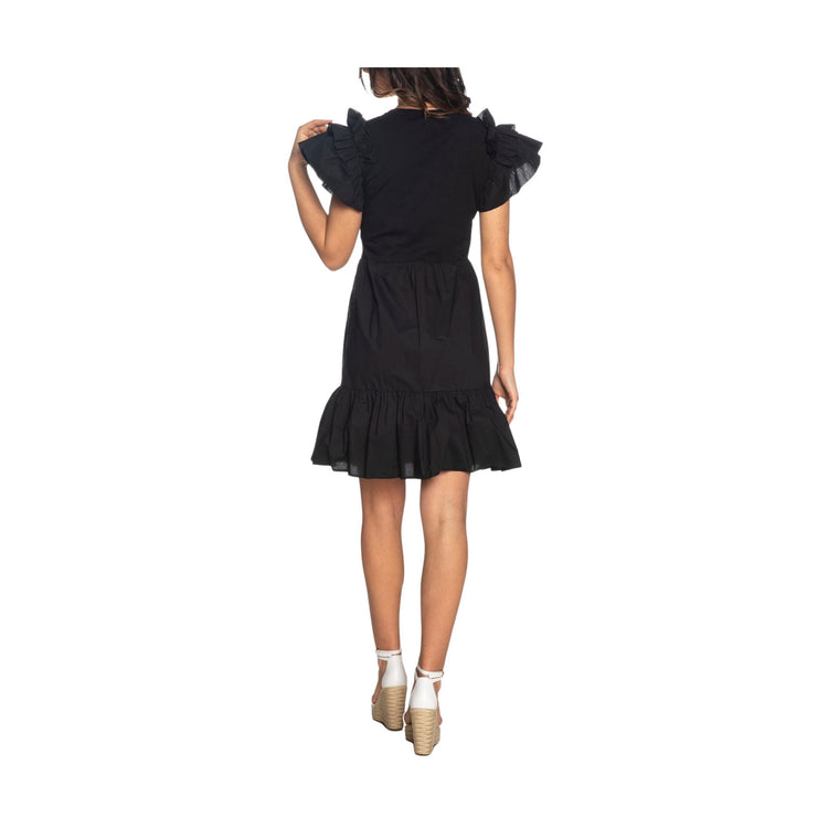 Women's dress with flounces and ruffles