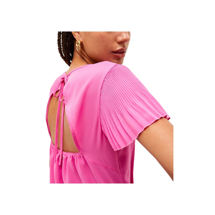 Blouse femme couleur unie avec hublot au dos