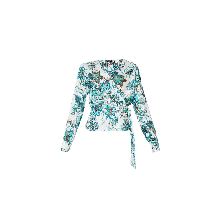 Blusa Donna incrociata a fantasia