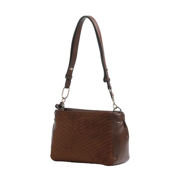 Borsa a spalla Donna con nappina Marrone chiaro, retro