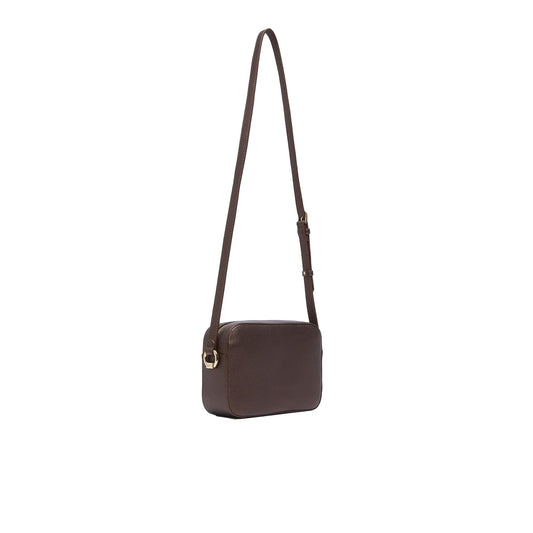 Borsa a tracolla media da Donna marrone scuro retro