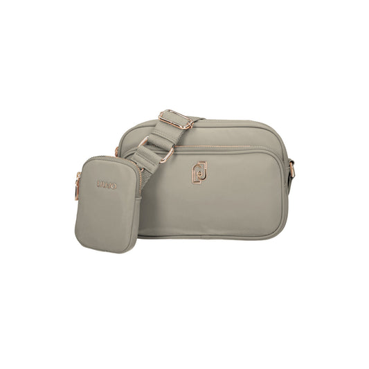 Borsa a tracolla Donna, in nylon beige monocolore, con chiusura zip