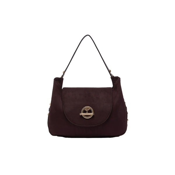 Borsa Donna media con borchie Bordeaux