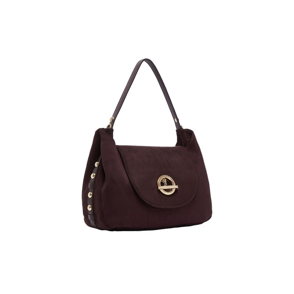 Borsa Donna media con borchie Bordeaux