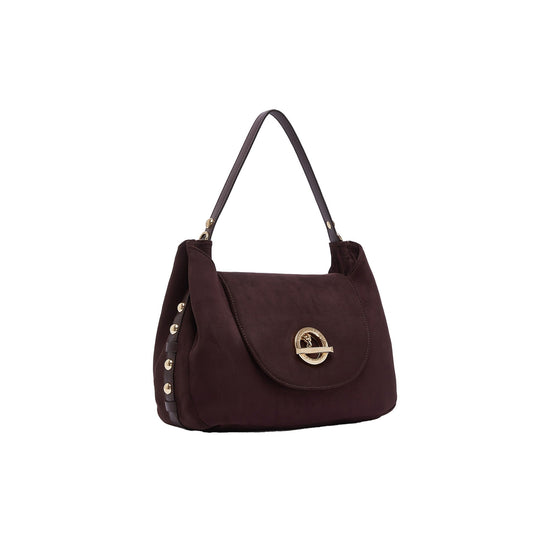 Borsa Donna media con borchie Bordeaux