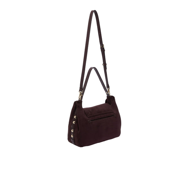 Borsa Donna media con borchie Bordeaux retro