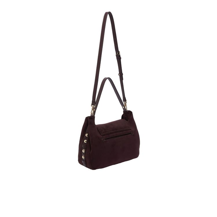 Borsa Donna media con borchie Bordeaux retro