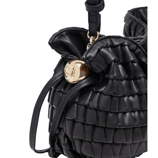 Borsa Donna Riccy goffrata piccola nero dettaglio