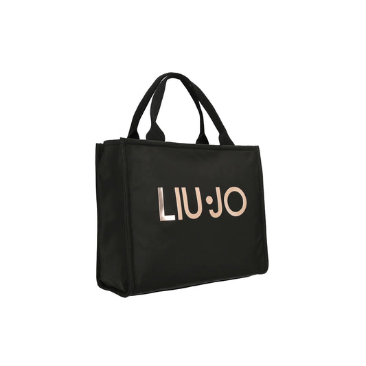 Borsa in nylon con logo frontale