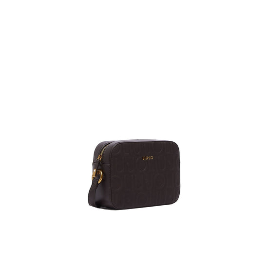 Borsa Donna stampa logo debossed marrone scuro