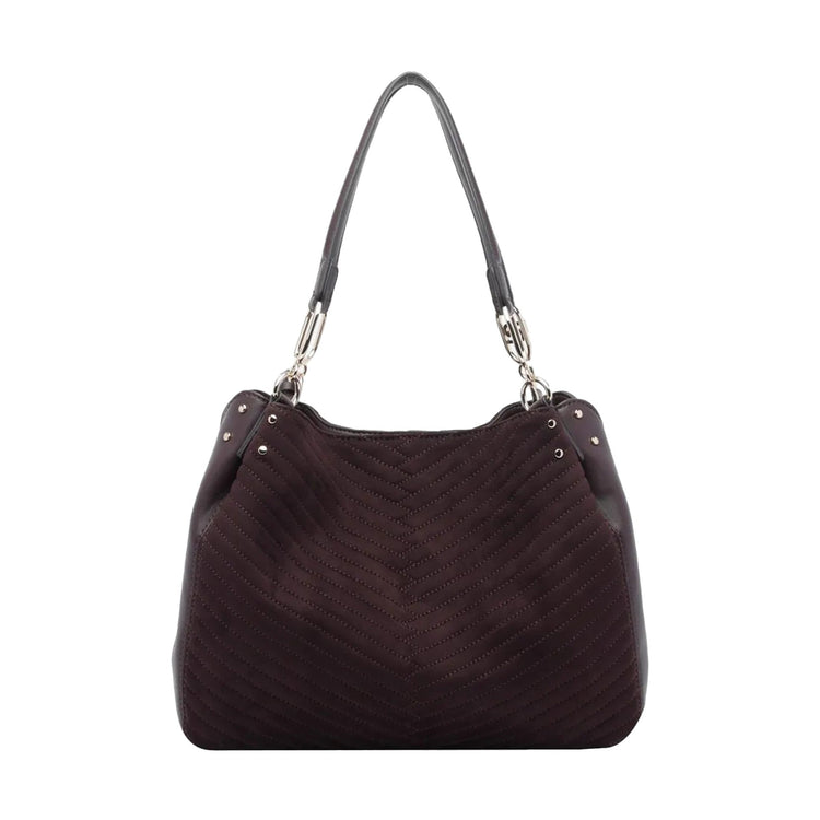 Borsa media Satchel Donna Bordeaux retro