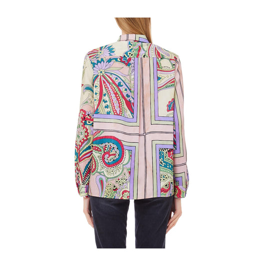 Camicia Donna fantasia con taglio classico modella retro