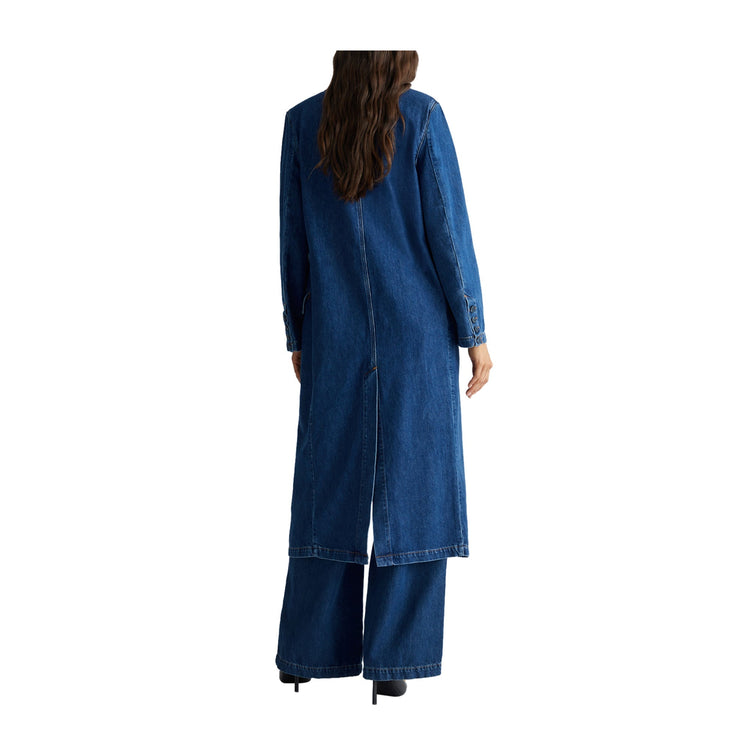 Manteau long femme en denim