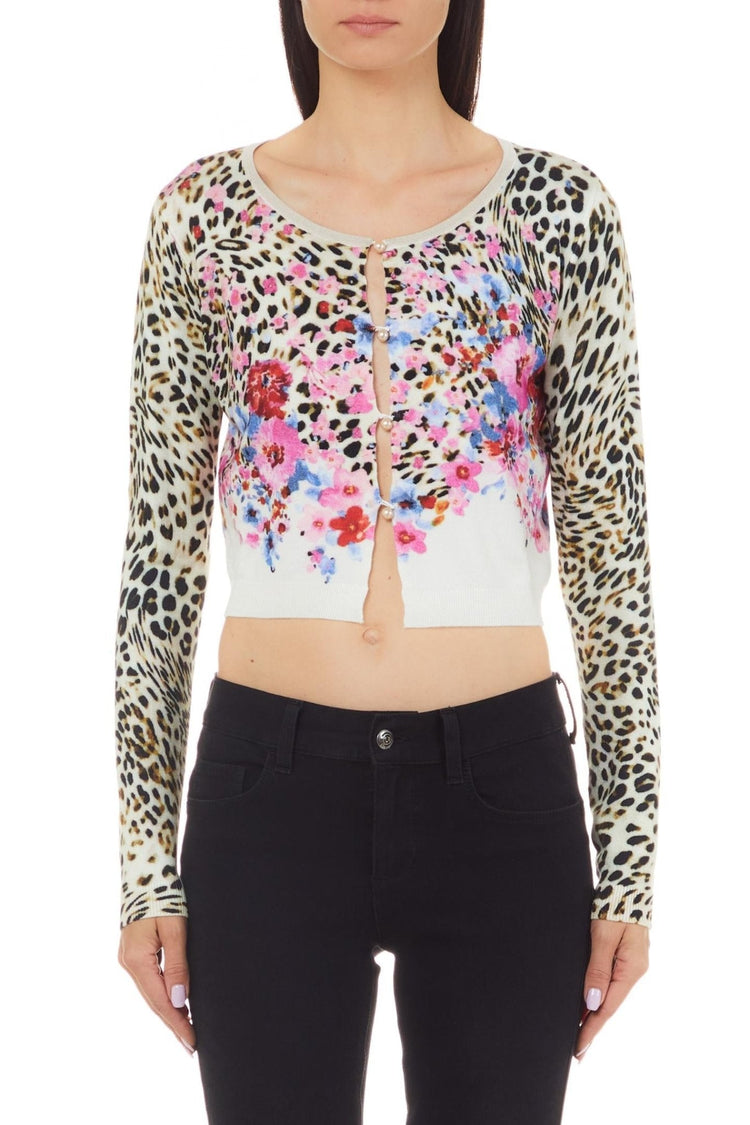 Cardigan femme imprimé animalier