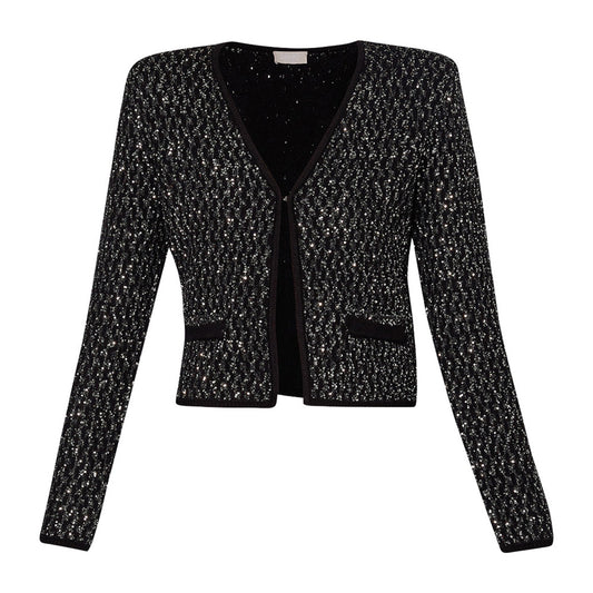 Cardigan Donna con gancetto e paillettes