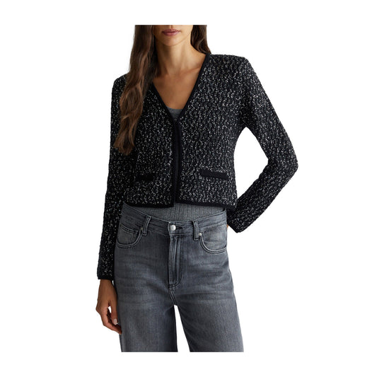 Cardigan Donna con gancetto e paillettes