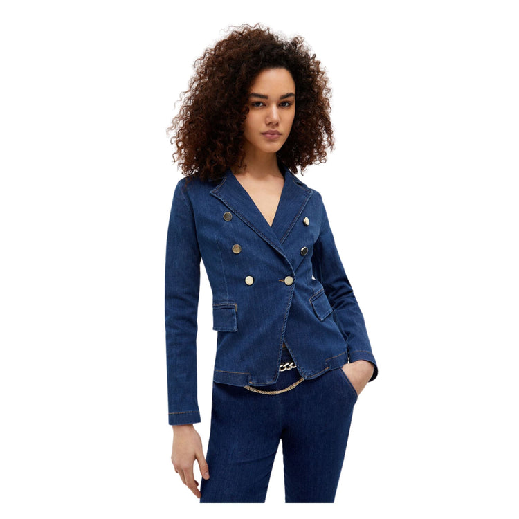 Giacca Donna in jeans chiusura doppiopetto