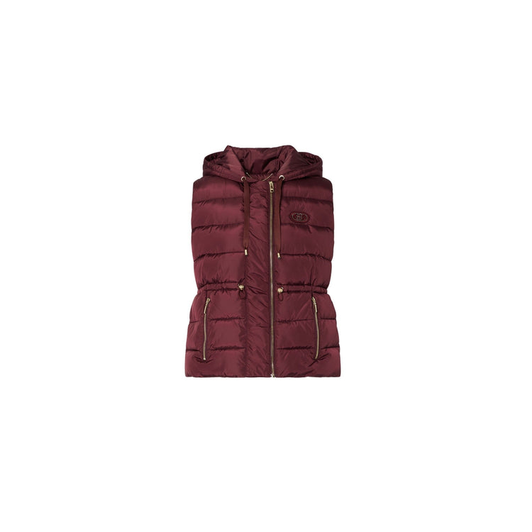 Gilet Donna trapuntato con coulisse bordeaux