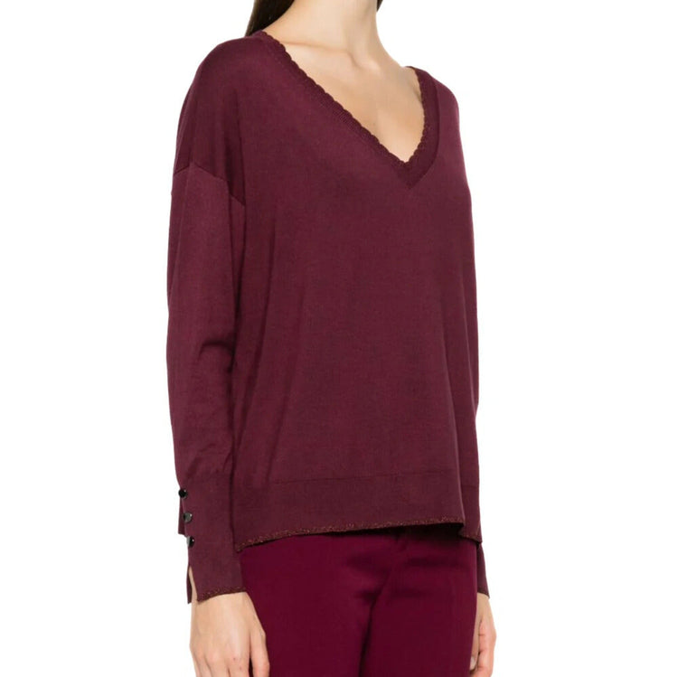 Pull femme vert avec empiècements lurex