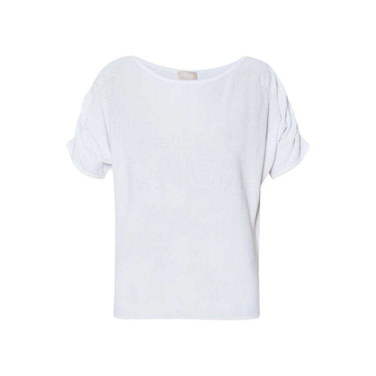 Pull femme manches froncées