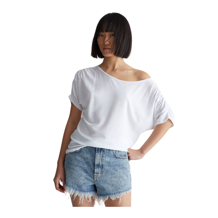 Pull femme manches froncées