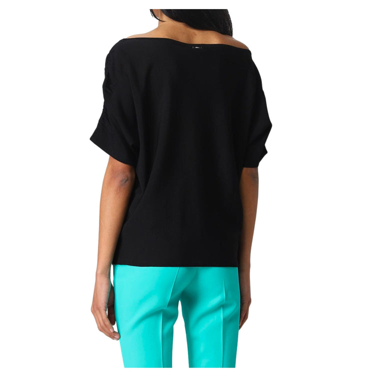 Pull femme manches froncées