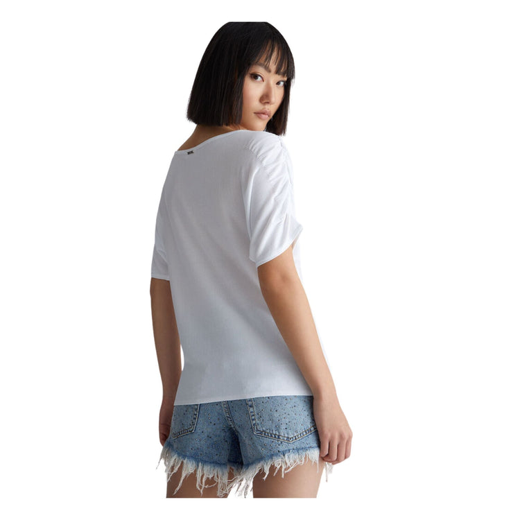 Pull femme manches froncées