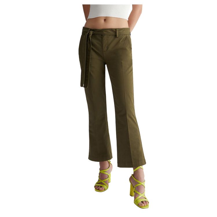 Women's trousers with applied belt