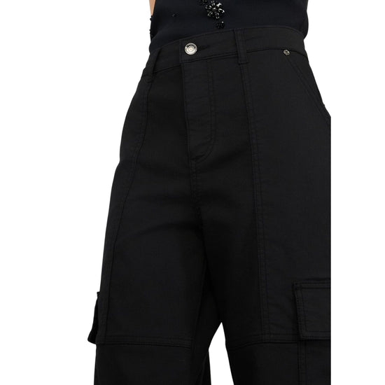 Pantalone Donna modello cargo Nero dettaglio