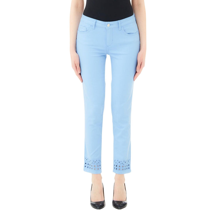 Women's bottom up trousers with cutouts
