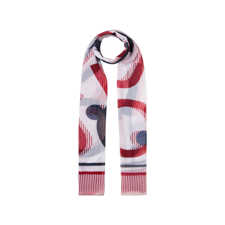 Foulard Donna Mix Print Rosso/Bianco/Blu