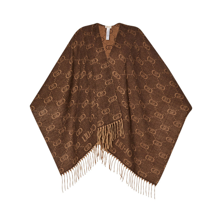 Poncho Donna con logo monogram Marrone