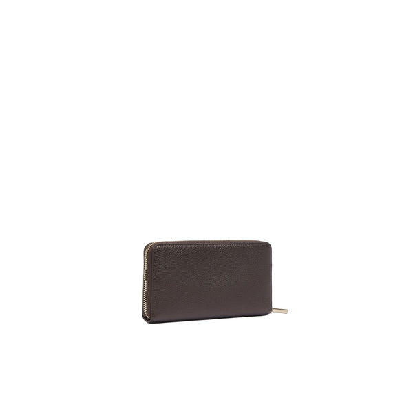 Portafoglio grande Donna con zip Marrone scuro retro