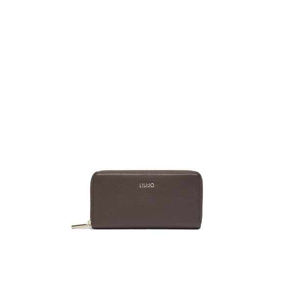 Portafoglio grande Donna con zip Marrone scuro