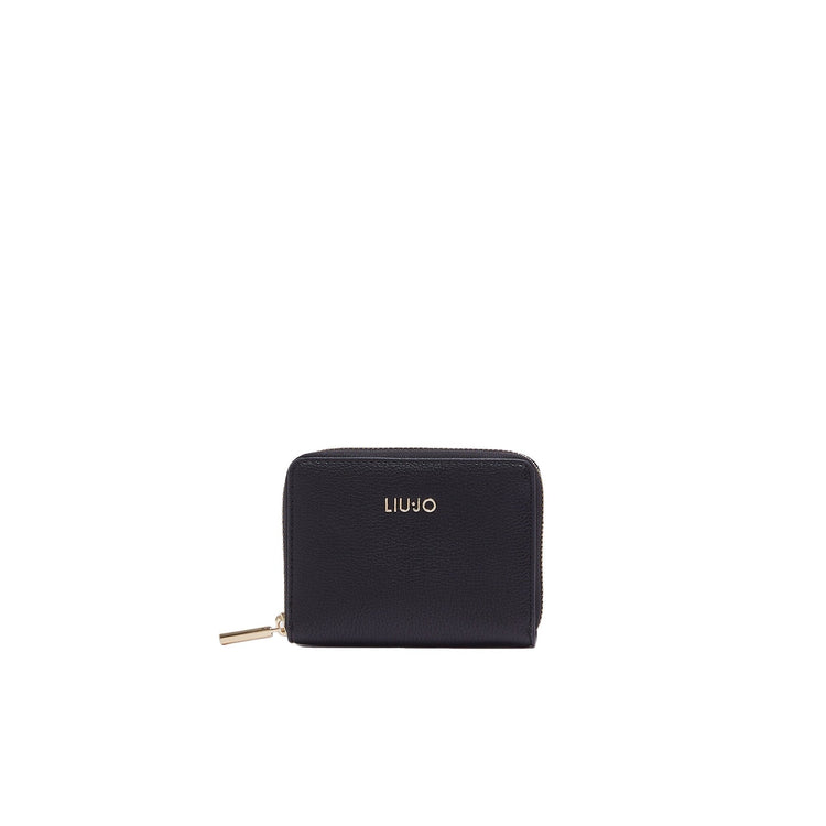 Portafoglio piccolo Donna con zip around Nero