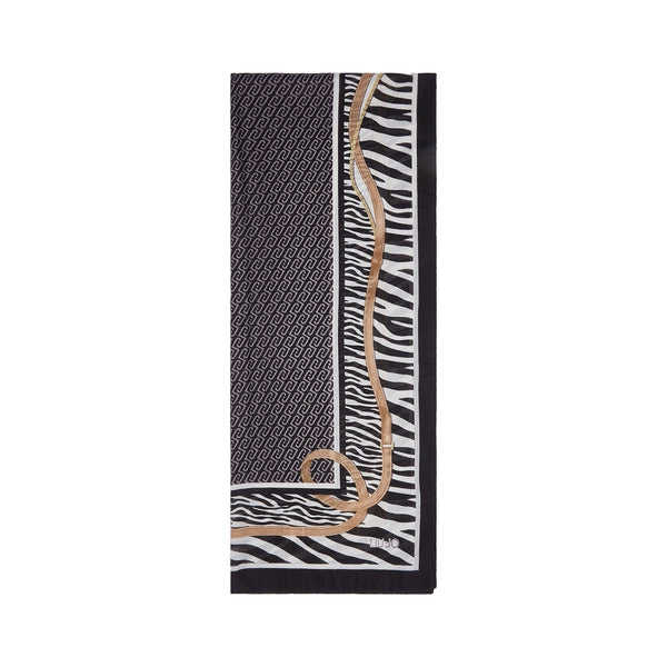Stola animalier Donna con stampa cinturini Nero