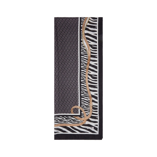 Stola animalier Donna con stampa cinturini Nero