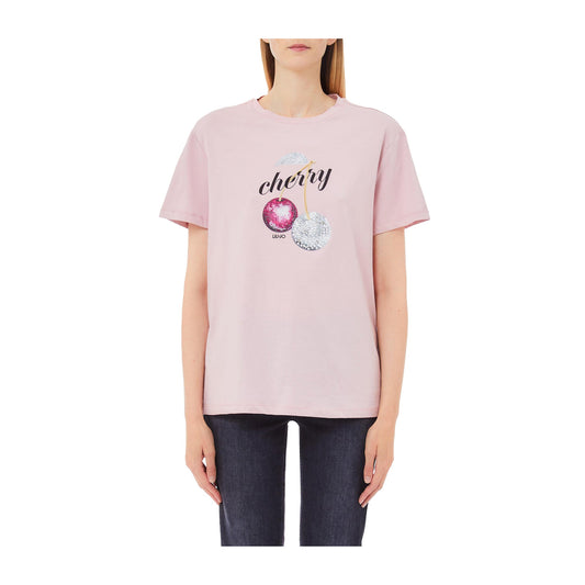 T-shirt Rosa Donna a maniche corte con stampa