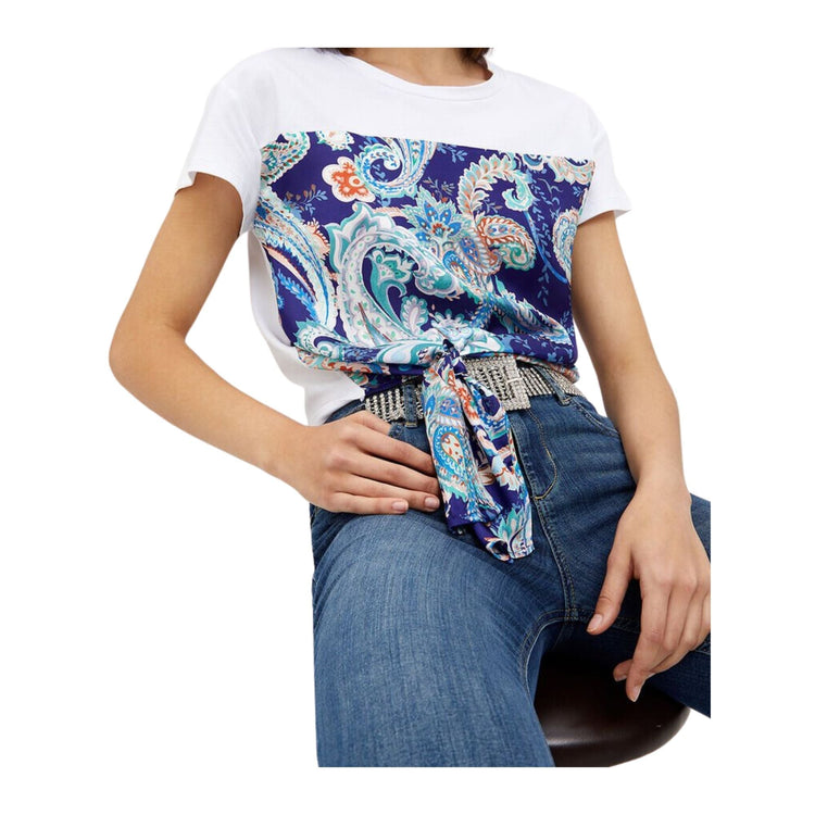 T-shirt femme avec écharpe nouée