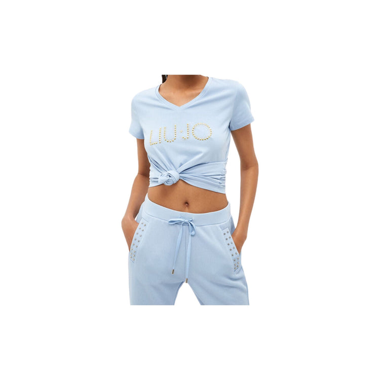 Women's T-shirt with logo and rhinestones