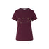 T-shirt Donna con ricami floreali Bordeaux