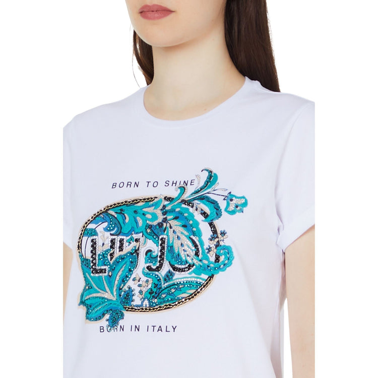 T-shirt femme avec imprimé sur la poitrine