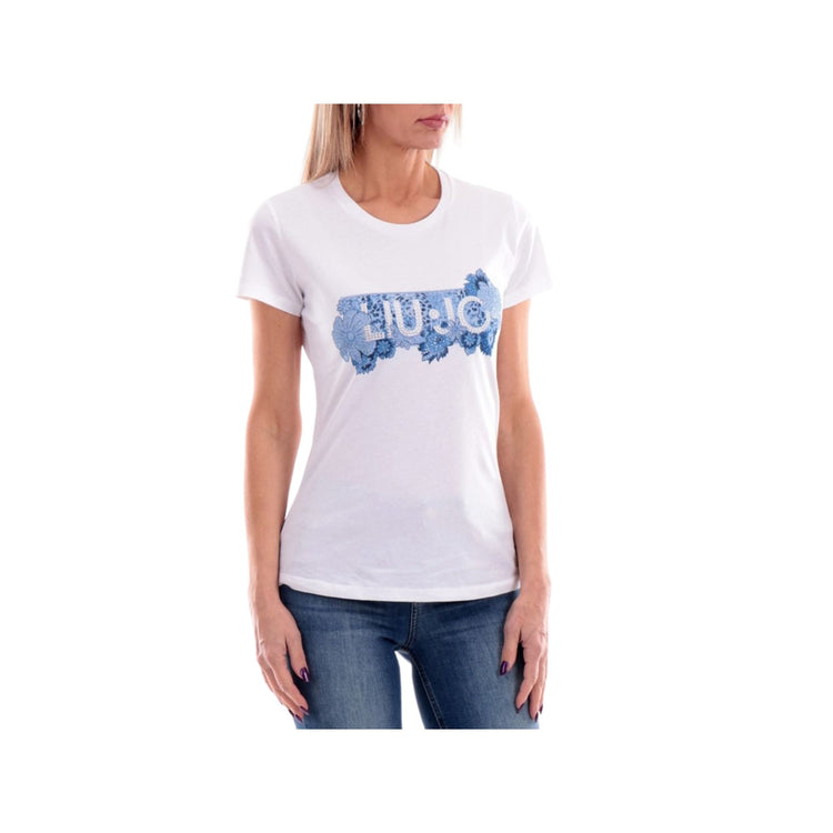 T-shirt femme avec strass et logo