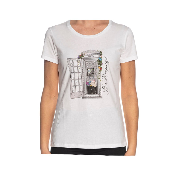 Women's cotton T-shirt with round neckline