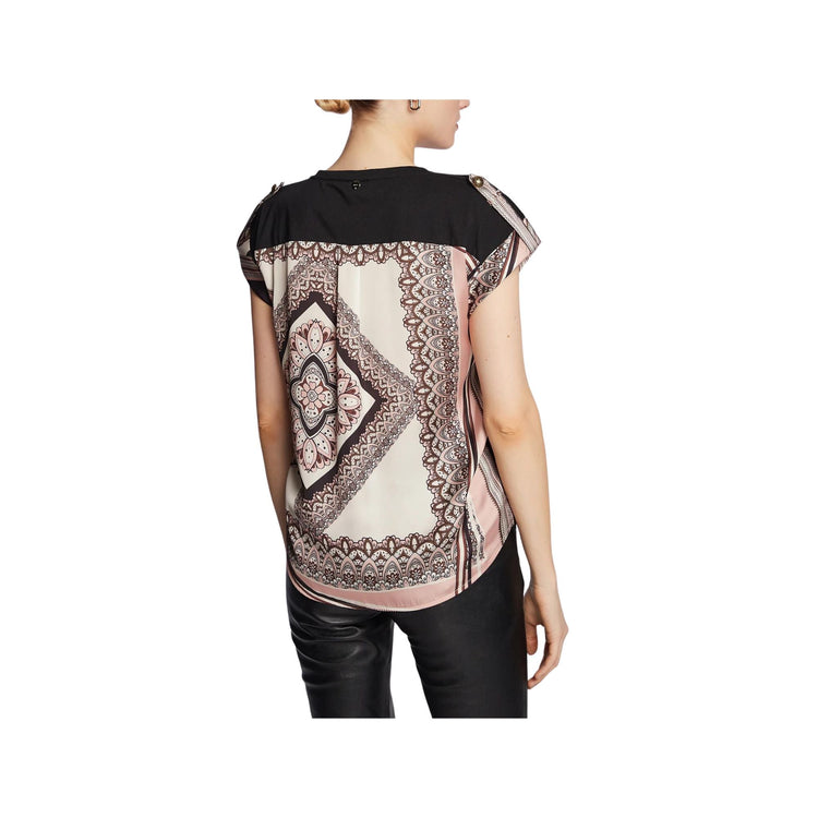 T-shirt femme en coton à dos foulard