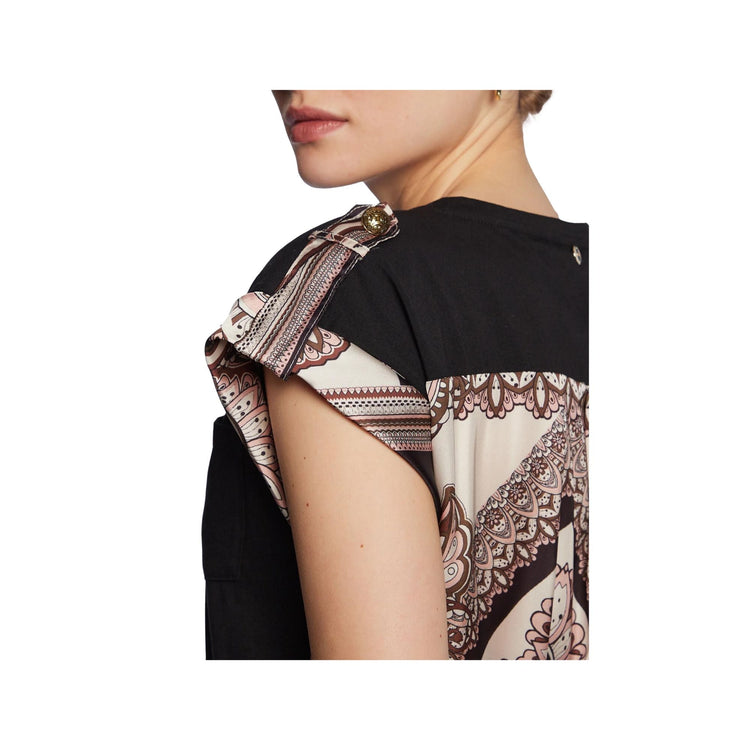 T-shirt femme en coton à dos foulard