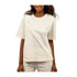 T-shirt Donna over bianca con applicazione modella frontale
