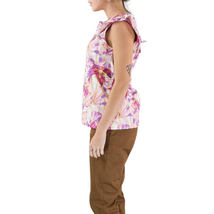 Top femme à motif fleuri