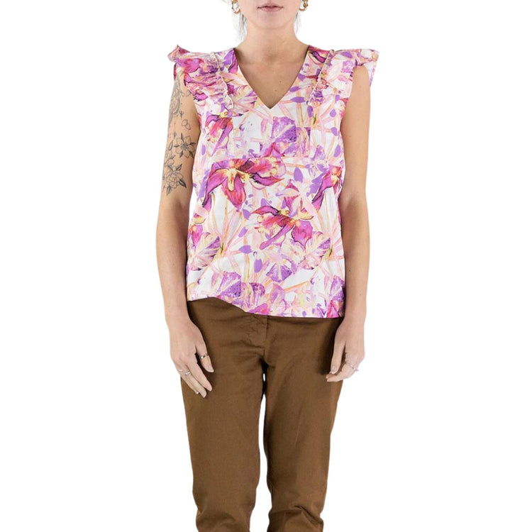 Top femme à motif fleuri